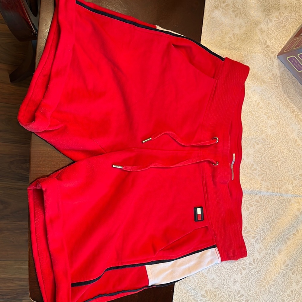 Tommy Hilfiger sport shorts color red size Medium worn maybe 3 times